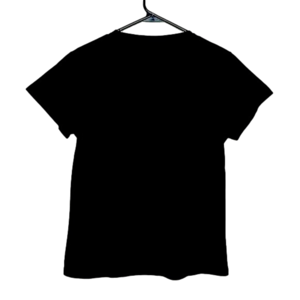 SHEIN Black T-Shirt w. Green Lip Print - Picture 2 of 3